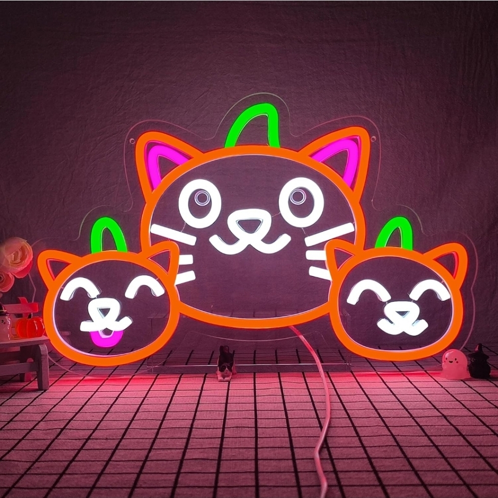 Halloween Neon Sign Dimmable USB Power Cat Pumpkin